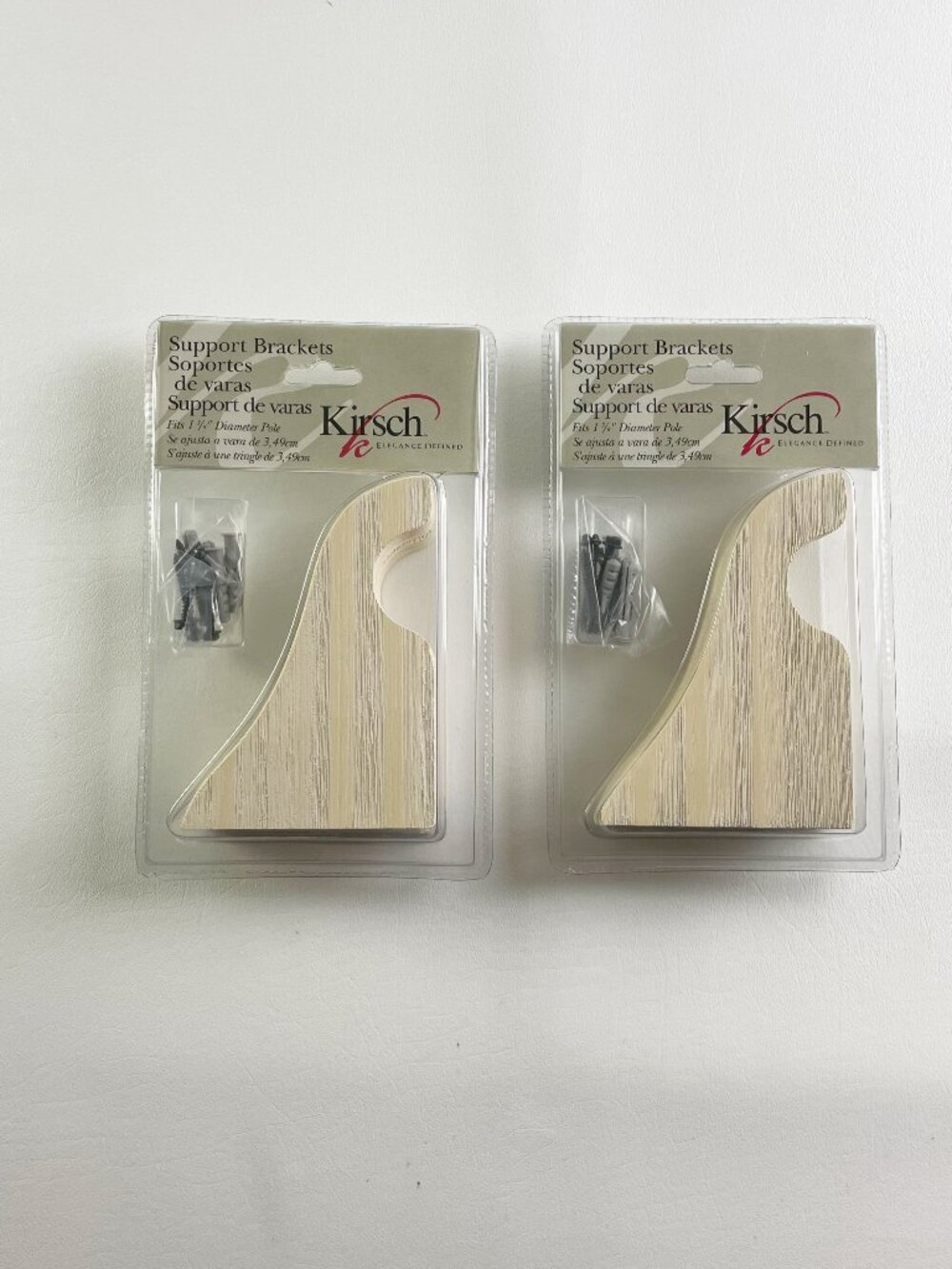 Kirsch Support Brackets For 1 3/8" Pole Vintage White 2 Pairs